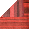 Geba Teppich "Kumra red" in rot mit dunkelroten/brauen Querstreifen, einem dicken Querstreifen wo mittig ein karoförmiges Muster platziert ist, aus Nepal, 100 Knoten, gefertigt aus pflanzlich gefärbter tibetischer Hochlandschafwolle - Produktbild - Geba Teppich