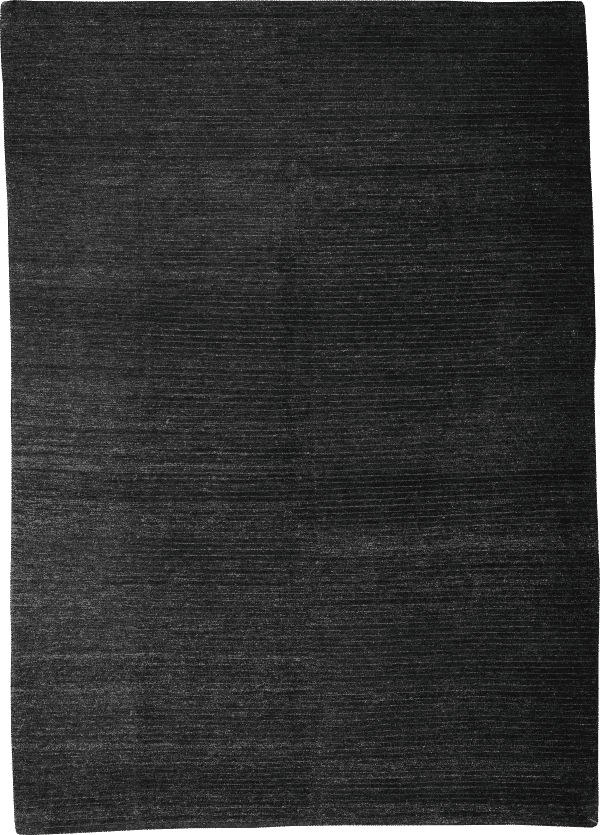Geba Teppich "Yarlung Hemp black", mit zwei verschiedenen Knüpfarten geknüpft (Cut and Loop), Grundfarbe schwarz mit feinen Loop Linien, aus Nepal, 100 Knoten, gefertigt aus Hanf - Produktbild - Geba Teppich