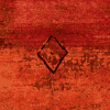 Geba Teppich "Reham red", unterschiedliche rot Töne, abstrakt und Vintagelook, mit vier schwarzen Caros in den Ecken und mittig einem größeren Caro mit einem Punkt. Aus Nepal, 80 Knoten, aus tibetischer Hochlandschafwolle - Produktbild - Geba Teppich