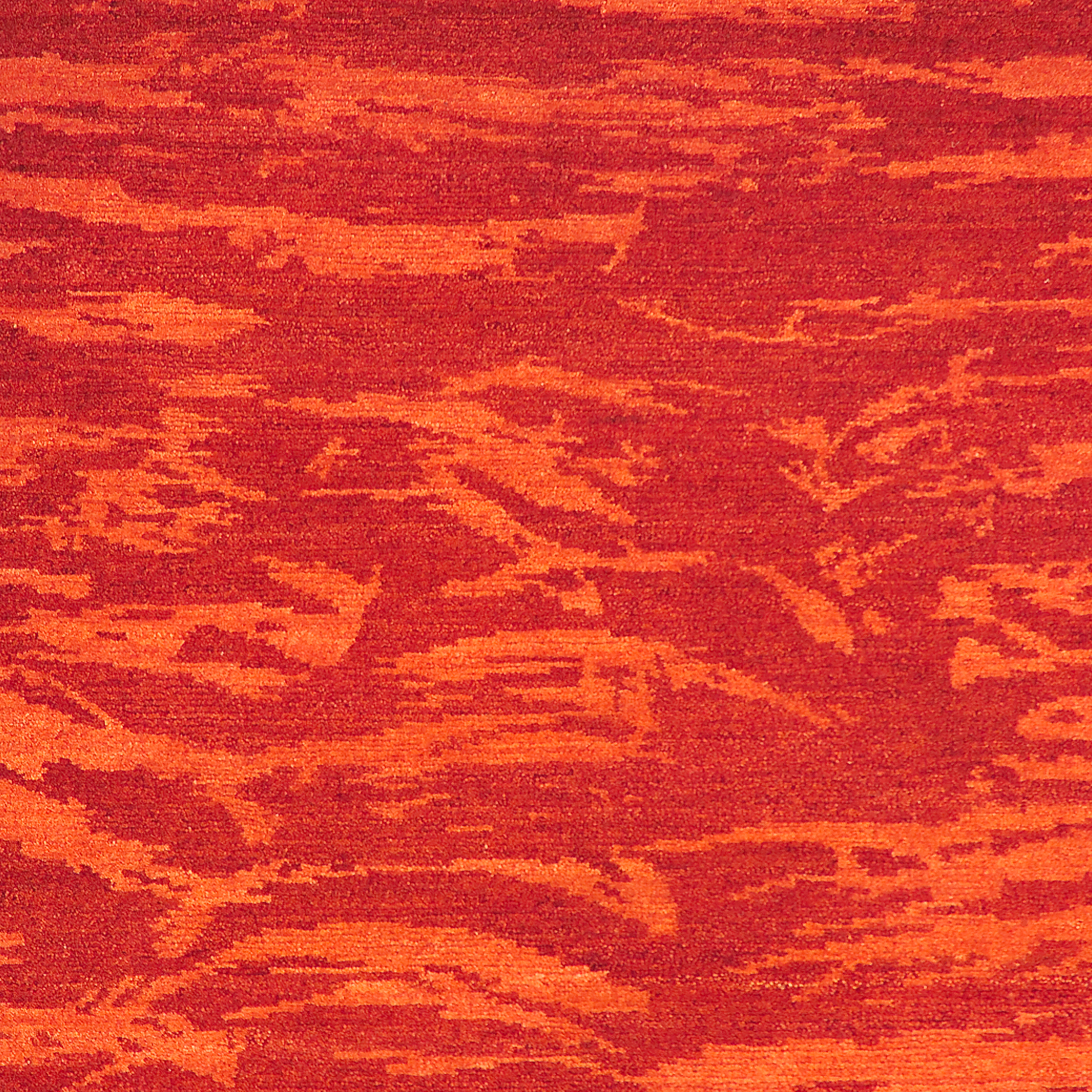 Geba Teppich "Choonyok" in rot mit tigerartigem Design in unterschiedlichen Rottönen, aus Nepal, 100 Knoten, gefertigt aus pflanzlich gefärbter tibetischer Hochlandschafwolle - Produktbild - Geba Teppich