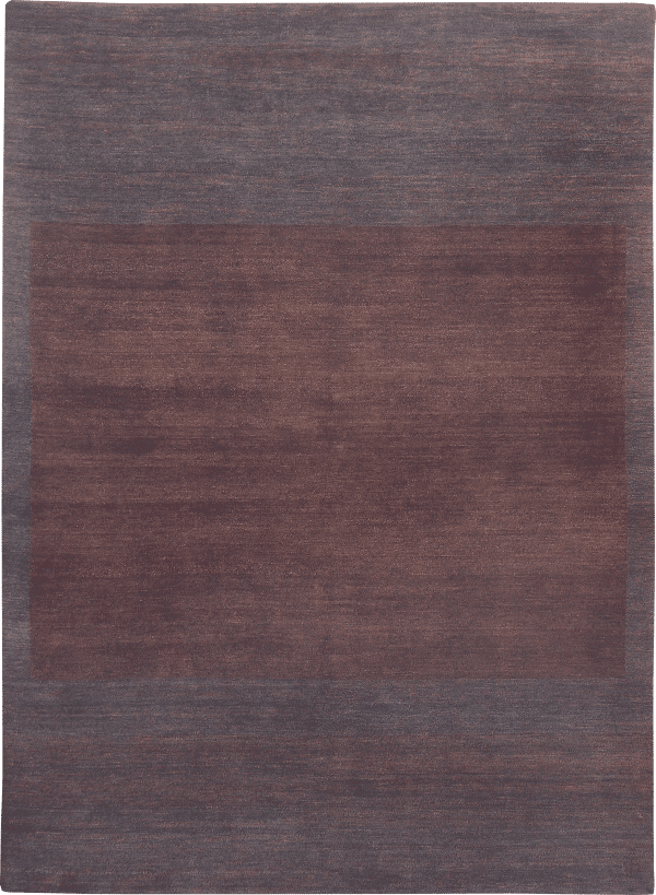 Geba carpet "Maro" minimal design, mottled grey / brown square in the brown, from Nepal, vegetable dyed sheep's wool - product picture - Geba carpets