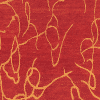 Geba Teppich "Rankes" in rot mit einer dunkelroten Bordüre, gelbes feine rankenartiges Muster, aus Nepal, 80 Knoten, gefertigt aus pflanzlich gefärbter tibetischer Hochlandschafwolle - Produktbild - Geba Teppich