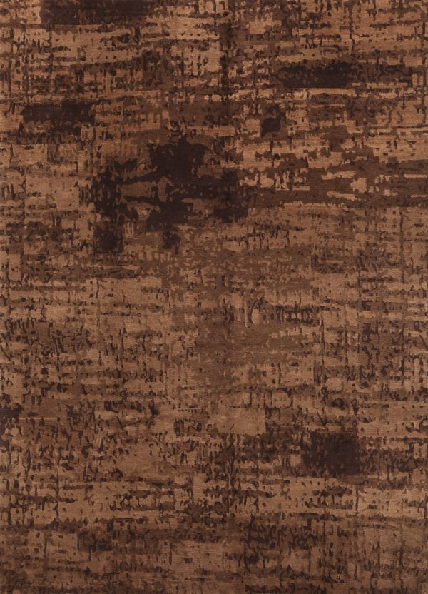 Geba Teppich "Quaran brown" in unterschiedlichen braun Tönen, abstraktes Muster, 80 Knoten, aus Nepal, gefertigt aus tibetischer Schafwolle - Produktbild - Geba Teppich