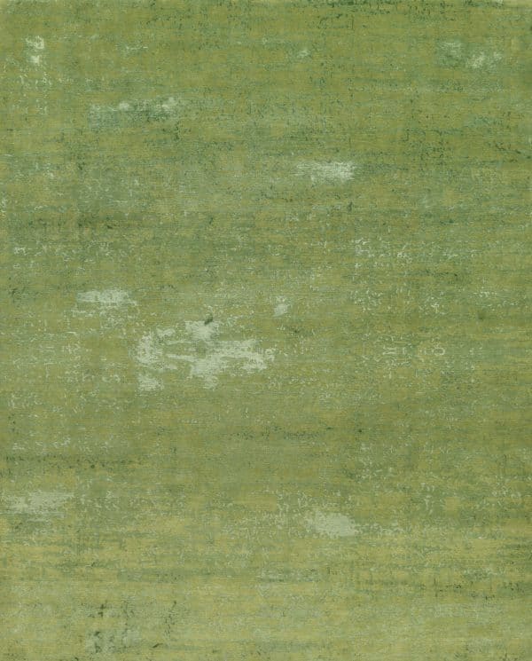 Geba carpet "Quaran green silk" in different shades of green, abstract design, from Nepal, 100 knots, 70% sheep's wool and 30% chinese silk - product picture - Geba carpets