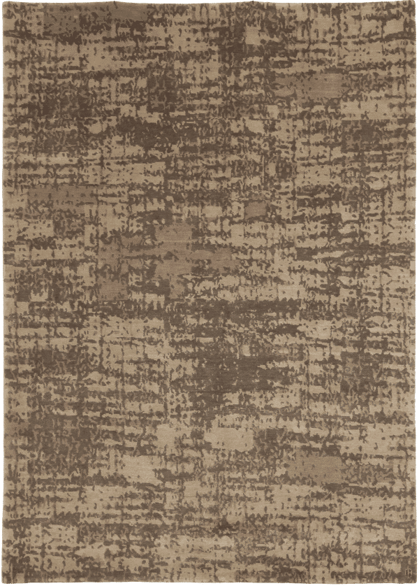 Geba Teppich "Quaran light brown" in unterschiedlichen beige bzw. braun Tönen, abstraktes Muster, 80 Knoten, aus Nepal, gefertigt aus tibetischer Schafwolle - Produktbild - Geba Teppich