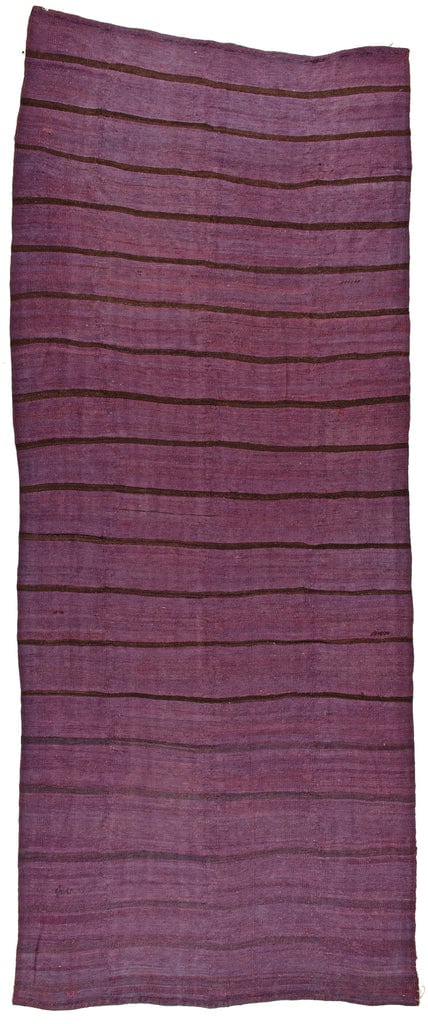 Kelim in violet with darker stripes, from Anatolia, sheep's wool - product picture - Geba carpets