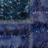 Patchwork Teppich in dunkelblau und violett, mit Tülü Fransen über dem Teppich, aus Anatolien, gefertigt aus Schafwolle und Wolle der Angora-Ziege - Produktbild - Geba Teppich