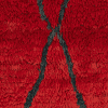 Red Berber Carpet, high pile, with black diagonal lines, with fringes in rot, from Marocco, sheep's wool - product picture - Geba carpets