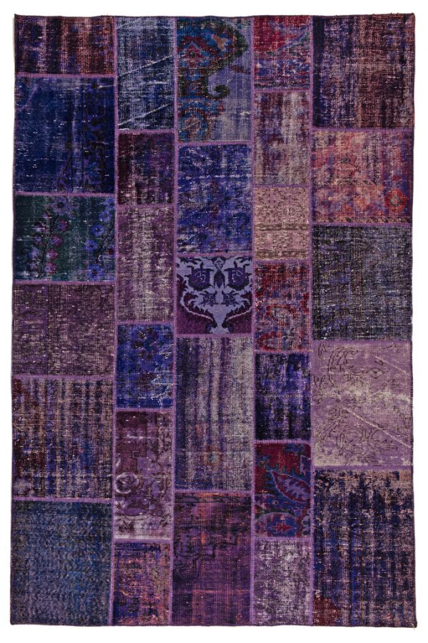 Patchwork carpet in violet, calssic design, from Anatolia, sheep's wool - product picture - Geba carpets