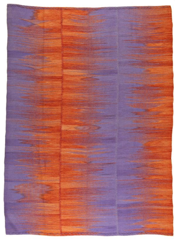 Kelim with a double gradient, pastel purple to orange, from Afghanistan, sheep's wool - product picture - Geba carpets