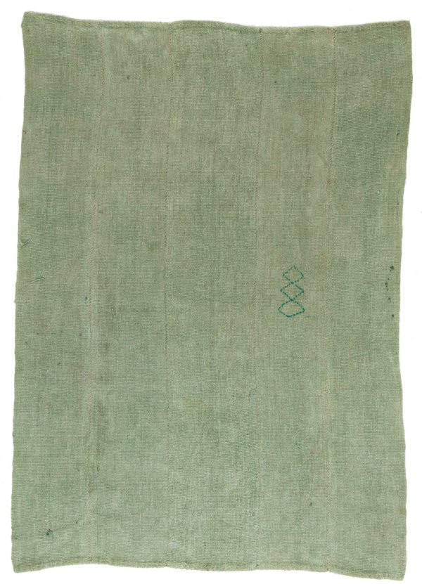 Kelim in green, with three rhombs on it, made out of jute - product picture - Geba carpets