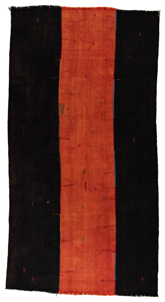 Schwarz-roter Kelim "Perde" Teppich aus Anatolien, Schafwolle und Leinen - Produktbild Geba rugs