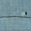 Kelim in hellem blau mit schwarzem Streifen in der Mitte, ein Patch in einer ähnlichen Farbe und schwarz, aus Anatolien, gefertigt aus Jute - Produktbild - Geba Teppich