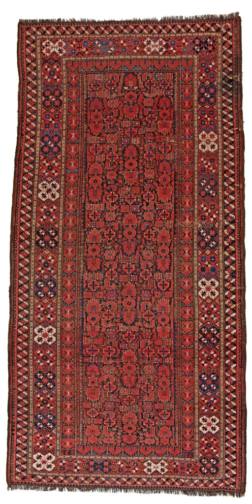 Red Beshehir carpet in classic design, 100 years old, with fringes, from Anatolia, sheep's wool - product picture - Geba carpets