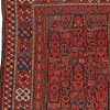 Beshehir Teppich in klassischem Design, ca. 100 Jahre alt, mit Fransen, in rot gehalten, mit viele Ornamenten geziert, aus Afghanistan, aus Schafwolle und Ziegenhaar gefertigt - Produktbild - Geba Teppich